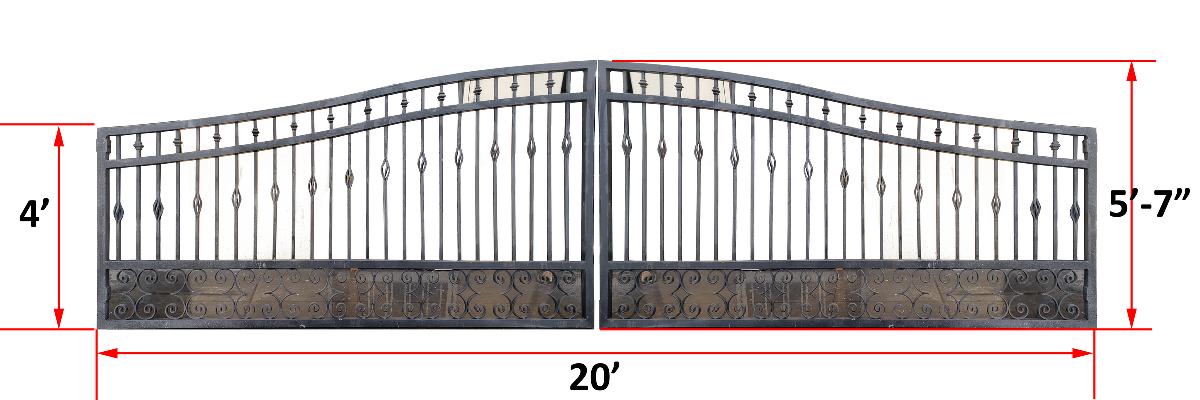 Photo 20 ft Wrought Iron Gate Fence